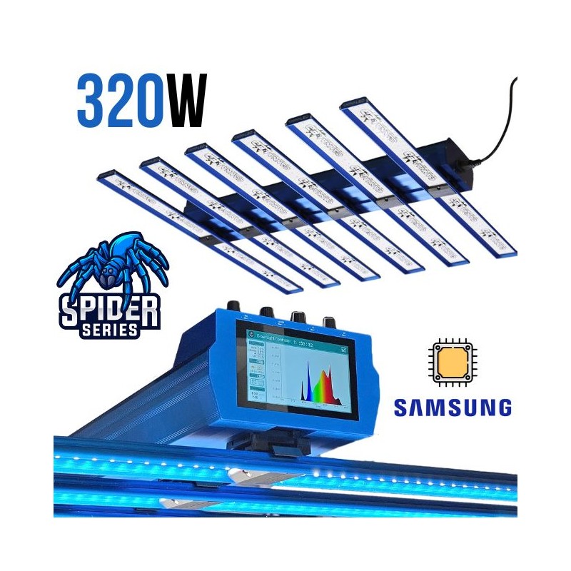 Spider PRO 320W V2.0 - Eclairage horticole LED avec écran LCD - Croissance - Floraison