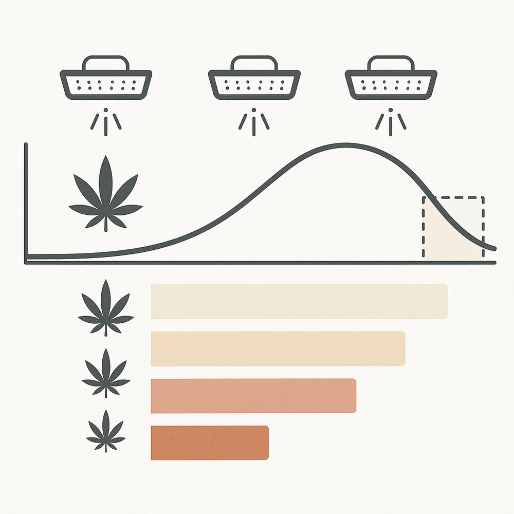 Schéma technique de la photopériode UV-B pour la stimulation des trichomes