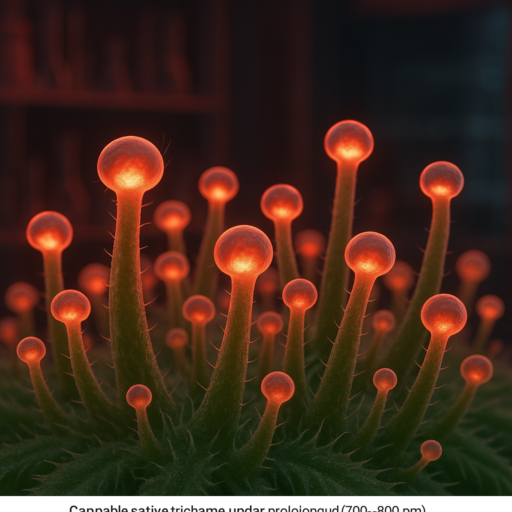 Visualisation microscopique de la croissance des trichomes sous infrarouge