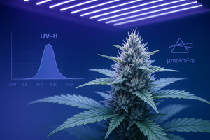 Calibration avancée du spectre UV-B pour stimuler sélectivement les cannabinoïdes CBD